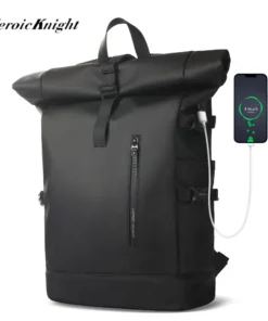 Heroische Ritter Männer Rucksack wasserdicht Rollup Rucksack Frauen reisen erweiterbare USB-Aufladung große Kapazität Laptop-Tasche Mochi las